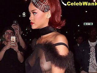 Rihanna Unshod Pussy Mouthful Slips Titslips Discern Through Plus More
